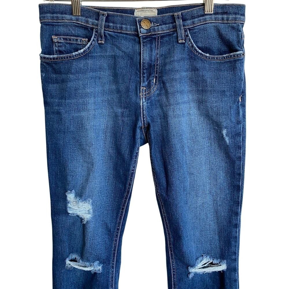 CURRENT/ELLIOTT The Cropped Straight Limitless Destroy Released Hem 27 Excellent - Picture 4 of 15